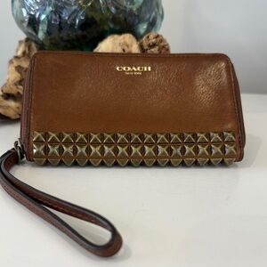 Coach Leather Studded Wristlet